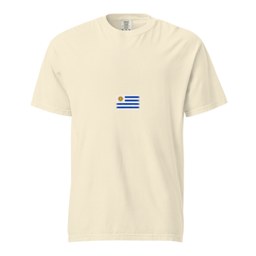 Uruguay Flag Tee | Minimal | Unisex | Heavyweight Cotton