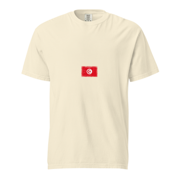 Tunisia Flag Tee | Minimal | Unisex | Heavyweight Cotton
