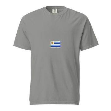 Uruguay Flag Tee | Minimal | Unisex | Heavyweight Cotton