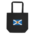 Scotland flag tote bag in Black, vintage-washed print, flag centred on the front of the bag, front view