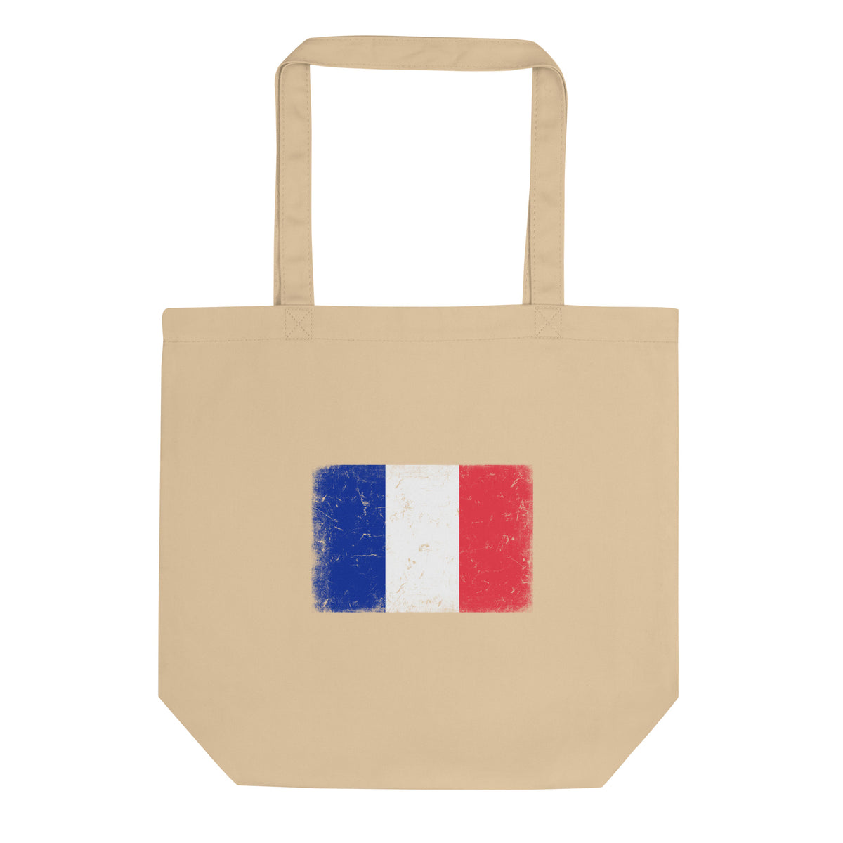 France flag tote bag in Oyster, vintage-washed print, flag centred on the front of the bag, front view
