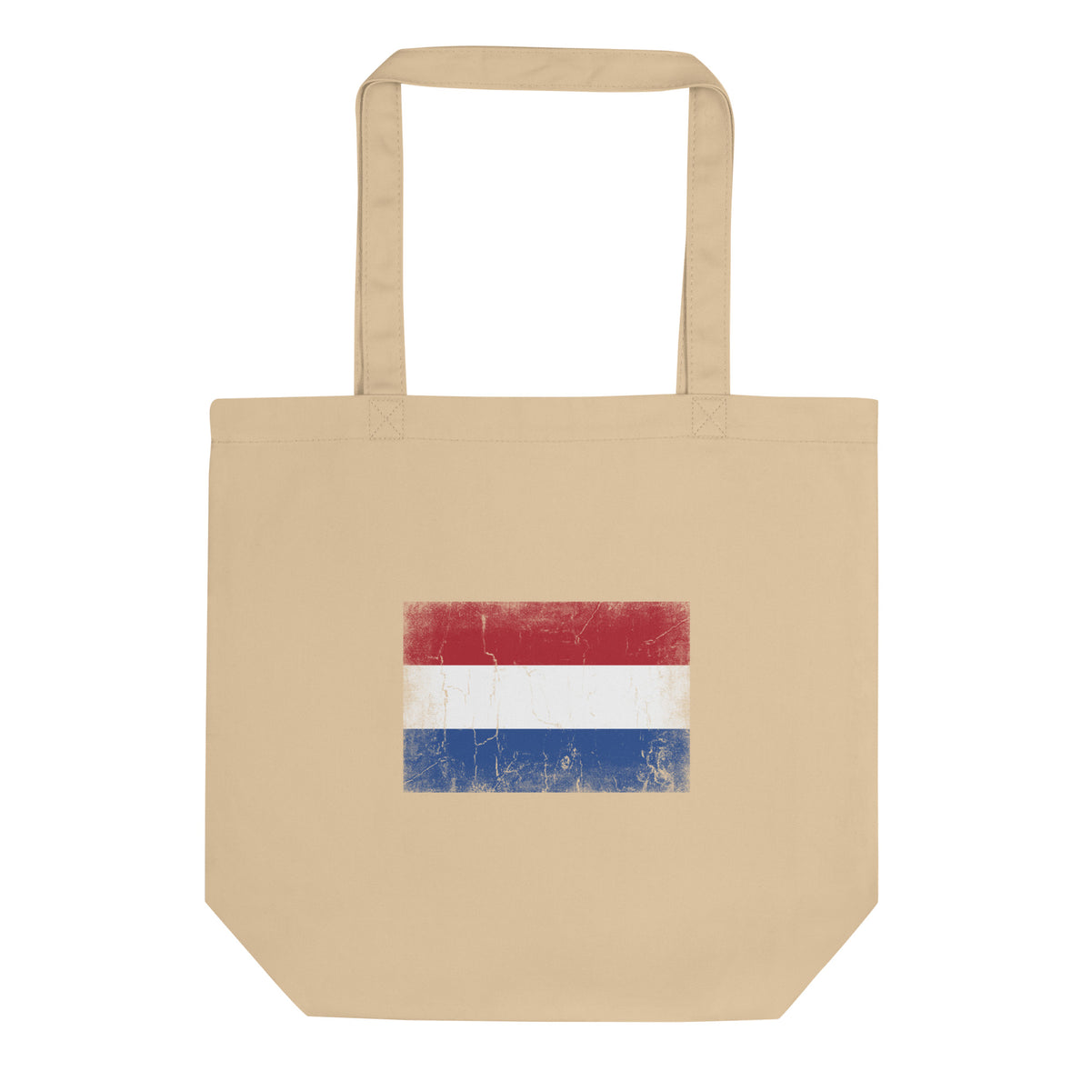 Netherlands flag tote bag in Oyster, vintage-washed print, flag centred on the front of the bag, front view