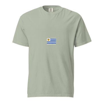 Uruguay Flag Tee | Minimal | Unisex | Heavyweight Cotton