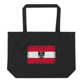 Austria flag large tote bag in Black, vintage-washed print, flag centred on the front of the bag, front view