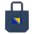 Bosnia and Herzegovina flag denim tote bag in Default Title, vintage-washed print, flag centred on the front of the bag, front view