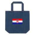 Croatia flag denim tote bag in Default Title, vintage-washed print, flag centred on the front of the bag, front view