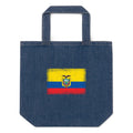 Ecuador flag denim tote bag in Default Title, vintage-washed print, flag centred on the front of the bag, front view