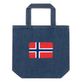 Norway flag denim tote bag in Default Title, vintage-washed print, flag centred on the front of the bag, front view