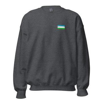 Uzbekistan Flag Crew Sweatshirt | Front | Unisex | Classic Fleece