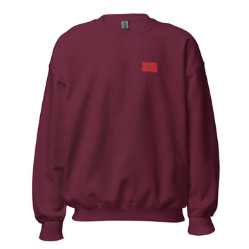 Morocco Flag Crew Sweatshirt | Front | Unisex | Classic Fleece
