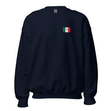 Mexico Flag Crew Sweatshirt | Front | Unisex | Classic Fleece