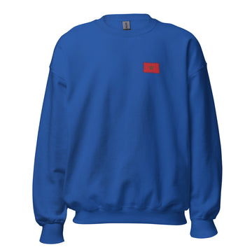 Morocco Flag Crew Sweatshirt | Front | Unisex | Classic Fleece
