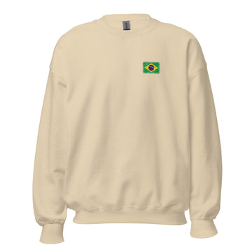 Brasil Flag Crew Sweatshirt | Front | Unisex | Classic Fleece