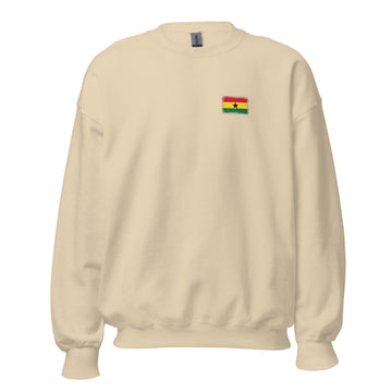 Ghana Flag Crew Sweatshirt | Front | Unisex | Classic Fleece