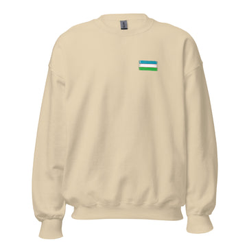 Uzbekistan Flag Crew Sweatshirt | Front | Unisex | Classic Fleece