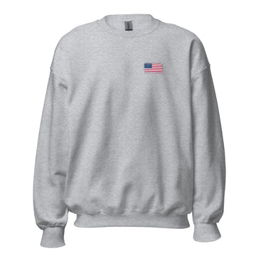 USA Flag Crew Sweatshirt | Front | Unisex | Classic Fleece