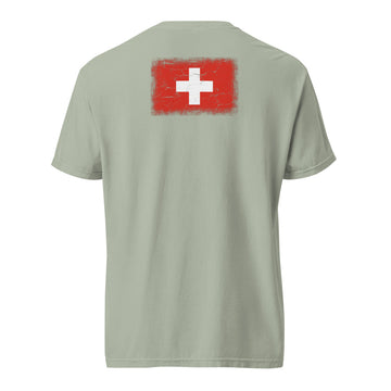 Switzerland Flag Tee | Back Print | Unisex | Heavyweight Cotton