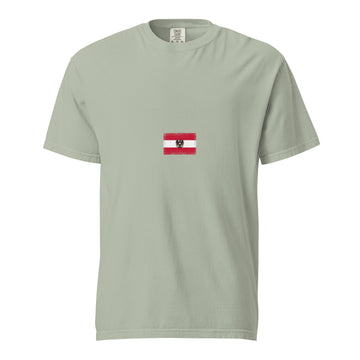 Austria Flag Tee | Minimal | Unisex | Heavyweight Cotton