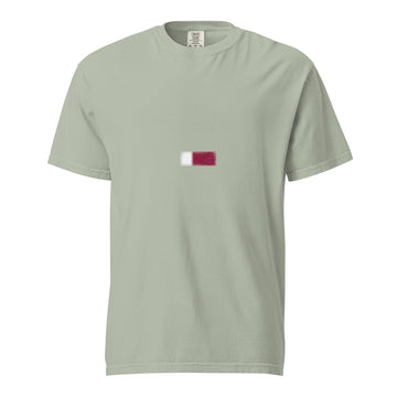 Qatar Flag Tee | Minimal | Unisex | Heavyweight Cotton