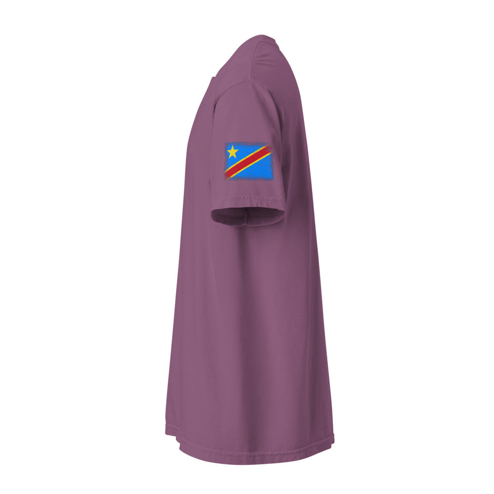 Congo Flag Tee — Sleeve — Berry