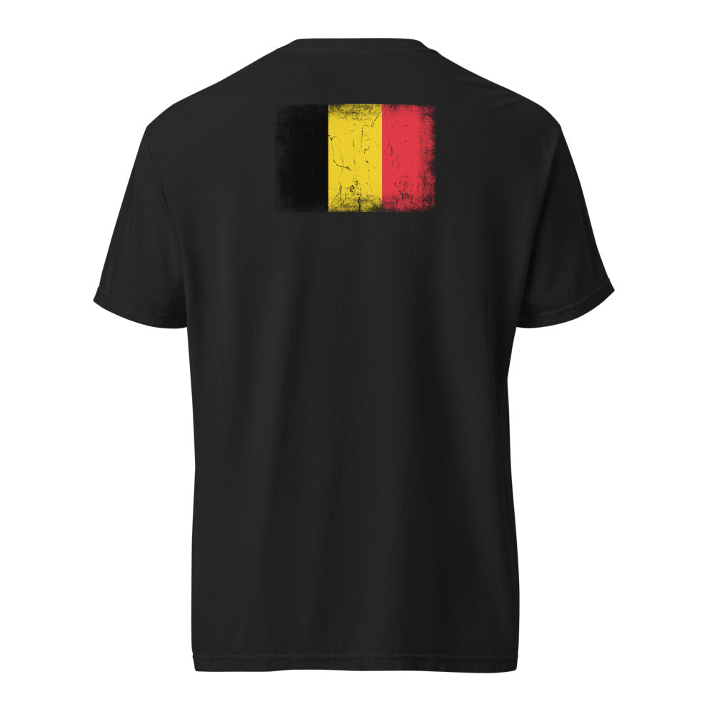 Belgium Flag Tee — Back — Black