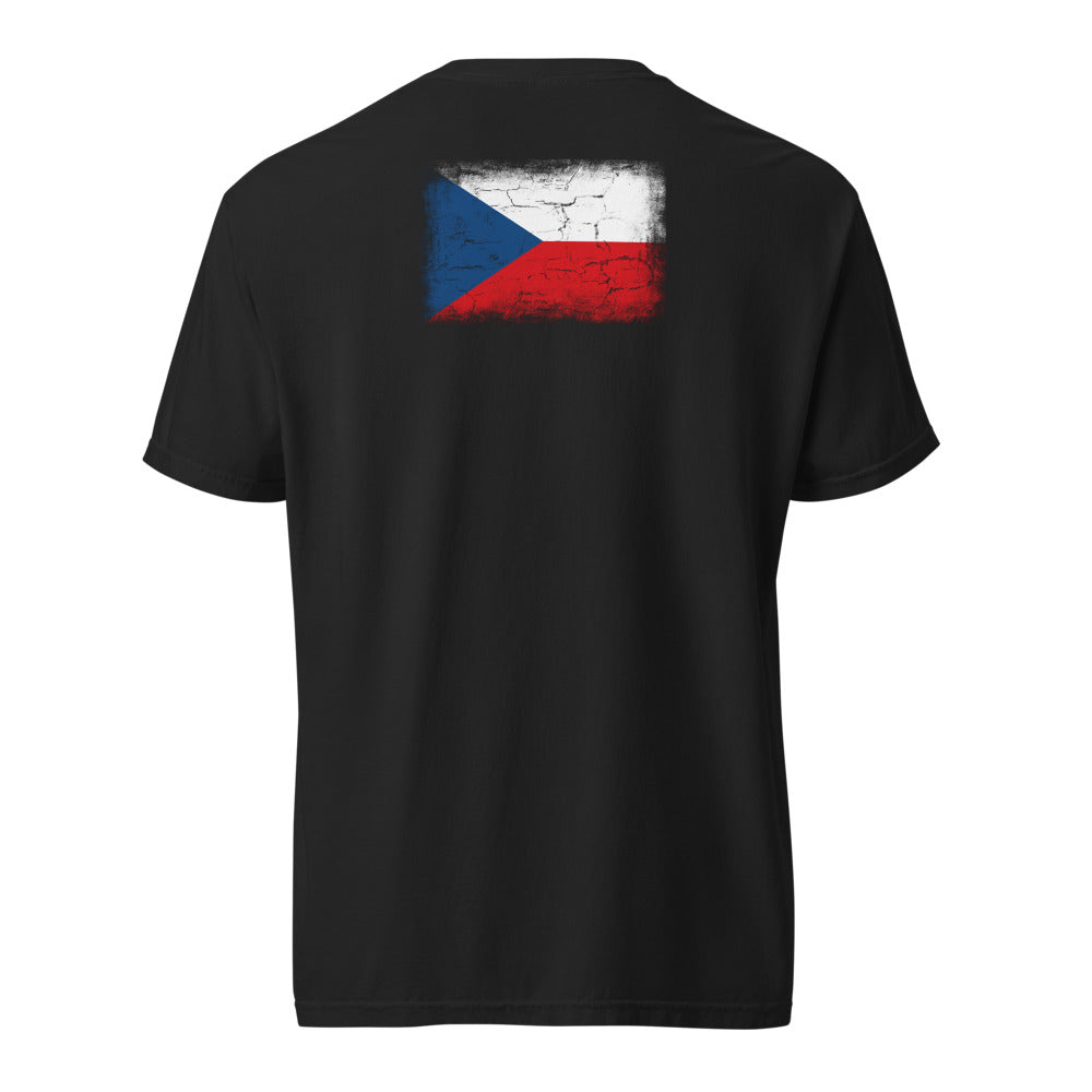 Czechia Flag Tee — Back — Black