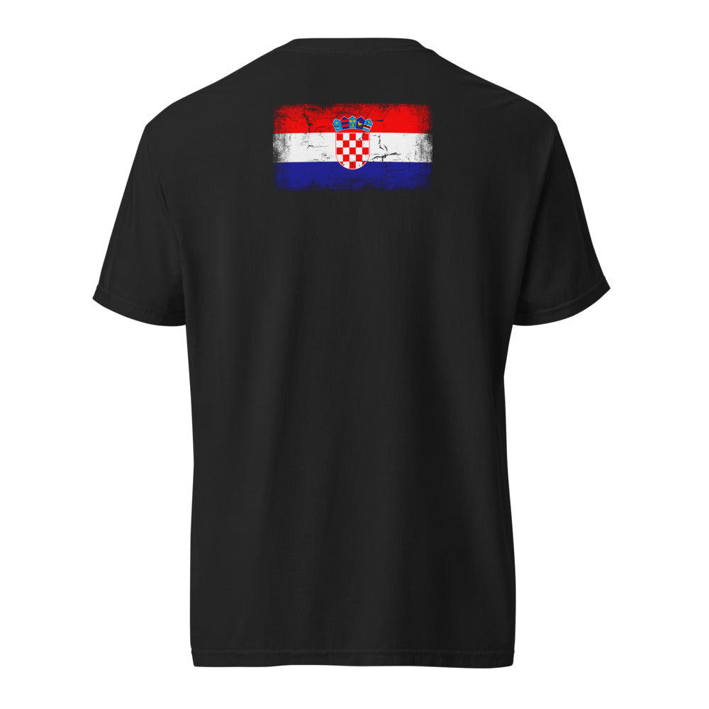 Croatia Flag Tee — Back — Black