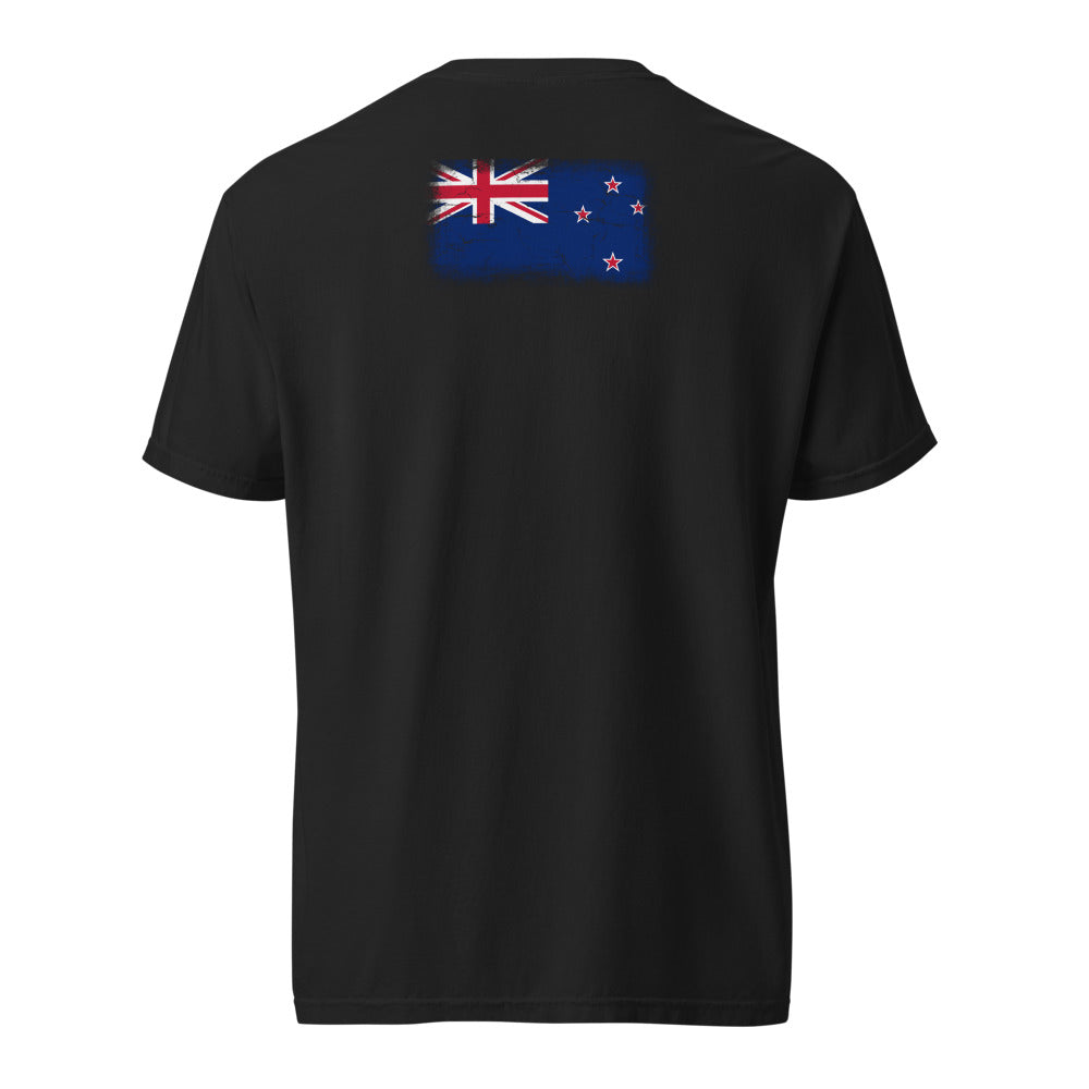 New Zealand Flag Tee — Back — Black