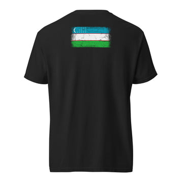 Uzbekistan Flag Tee | Back Print | Unisex | Heavyweight Cotton