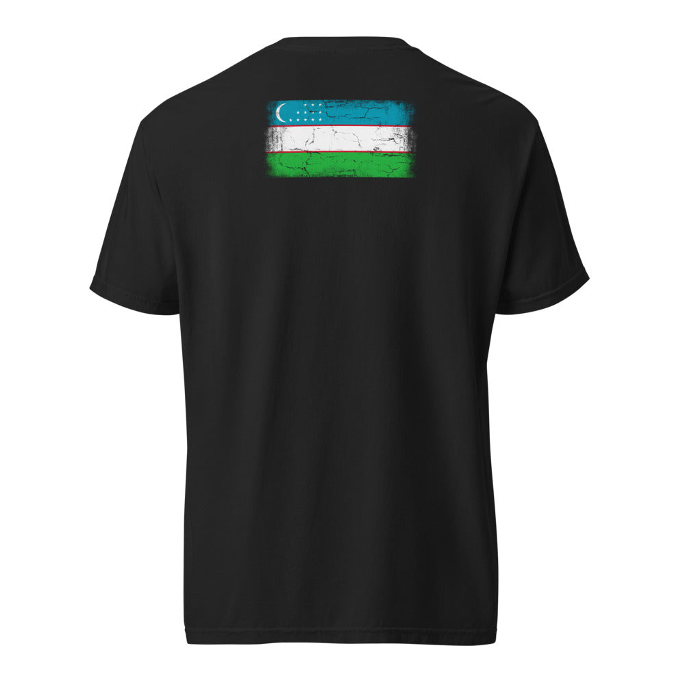 Uzbekistan Flag Tee — Back — Black
