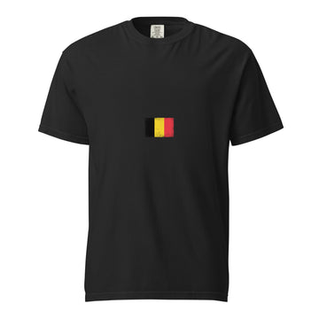 Belgium Flag Tee | Minimal | Unisex | Heavyweight Cotton
