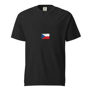 Czechia Flag Tee | Minimal | Unisex | Heavyweight Cotton
