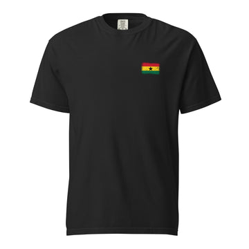 Ghana Flag Tee | Front | Unisex | Heavyweight Cotton