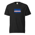 Cape Verde flag t-shirt in Black, vintage-washed print, large flag on the chest, unisex cut, front view