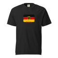 Germany flag t-shirt in Black, vintage-washed print, large flag on the chest, unisex cut, front view
