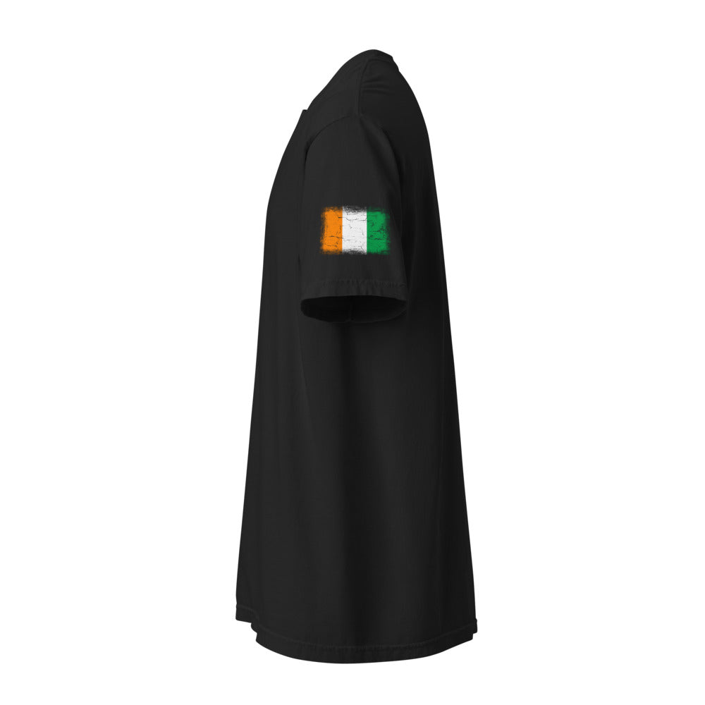 Côte d'Ivoire Flag Tee — Sleeve — Black