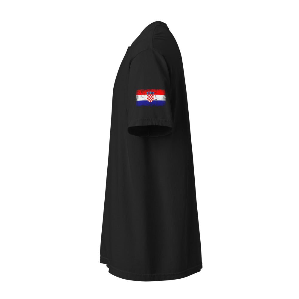 Croatia Flag Tee — Sleeve — Black