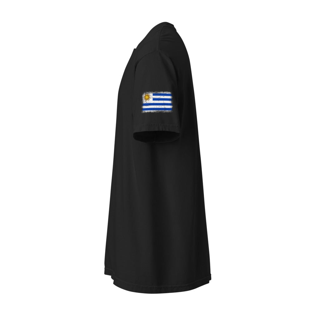 Uruguay Flag Tee — Sleeve — Black
