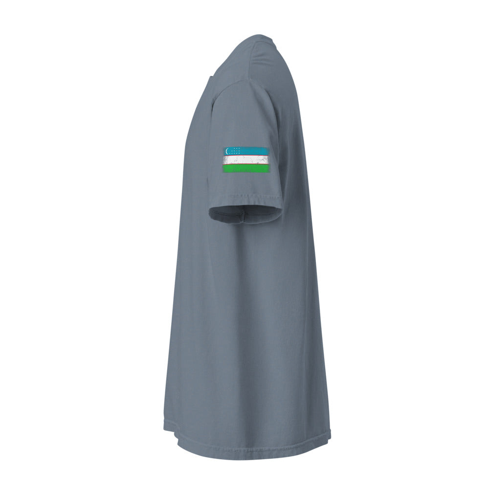 Uzbekistan Flag Tee — Sleeve — Blue Jean
