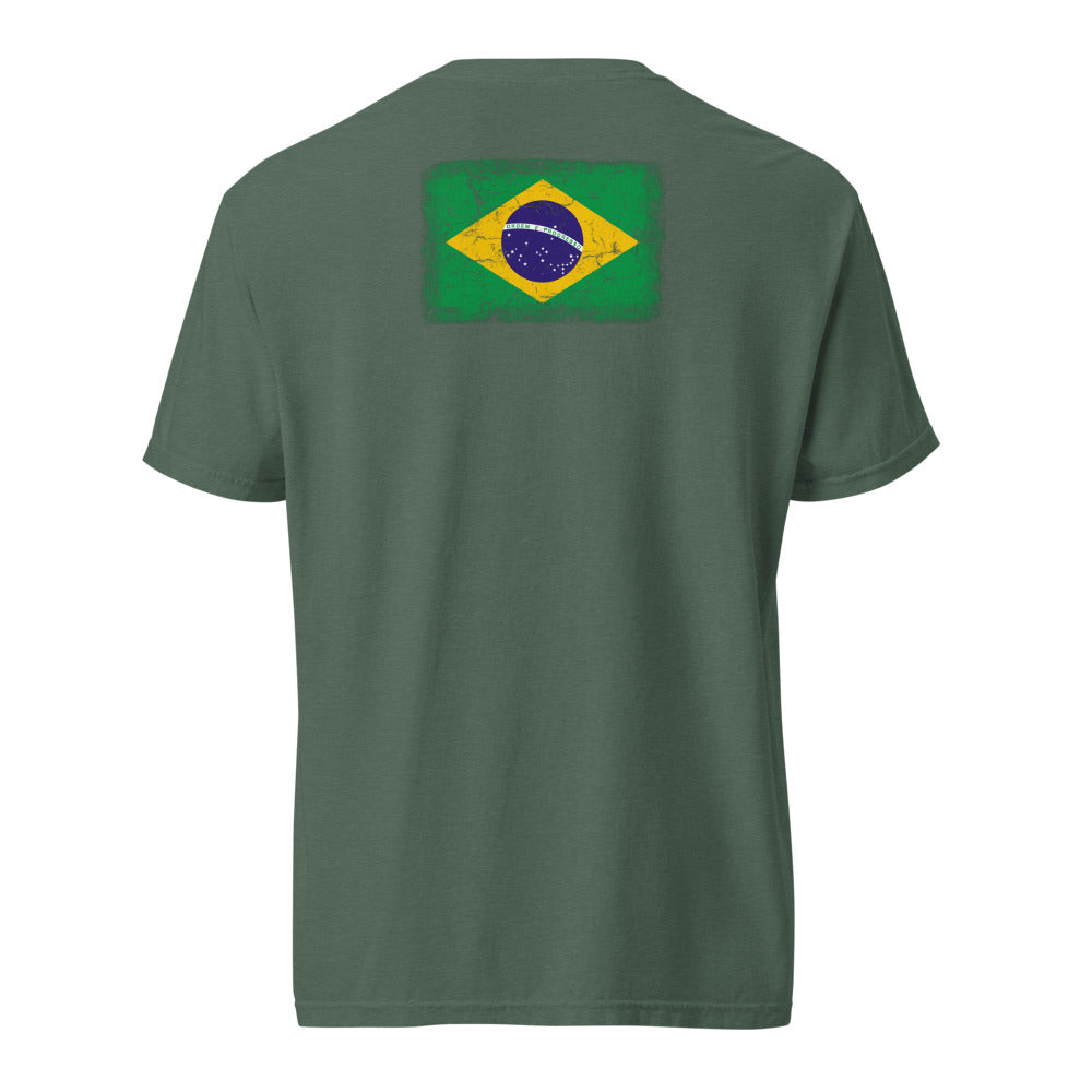 Brasil Flag Tee — Back — Blue Spruce