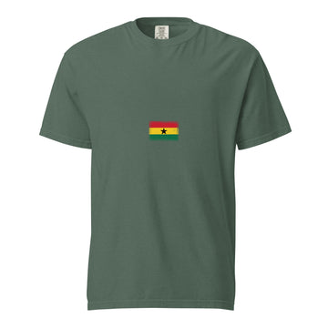 Ghana Flag Tee | Minimal | Unisex | Heavyweight Cotton