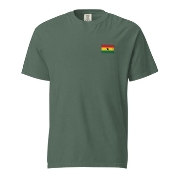 Ghana Flag Tee | Front | Unisex | Heavyweight Cotton