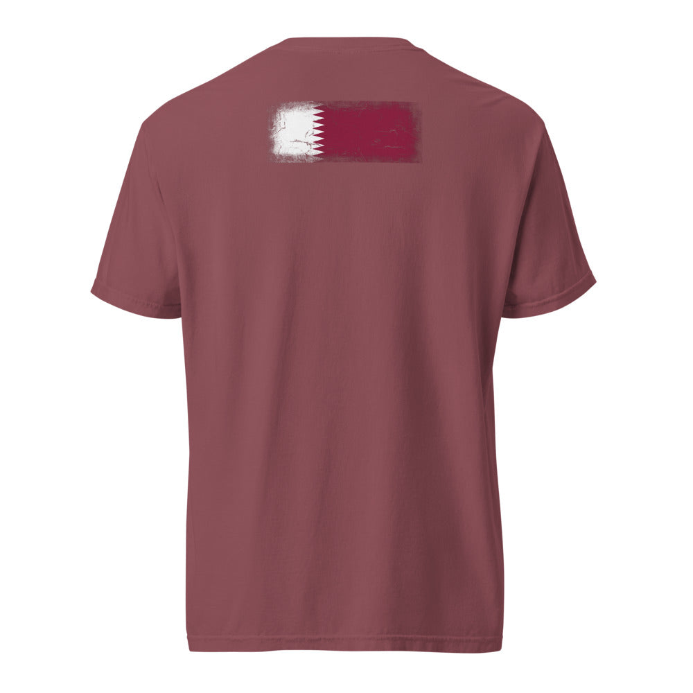 Qatar Flag Tee — Back — Brick