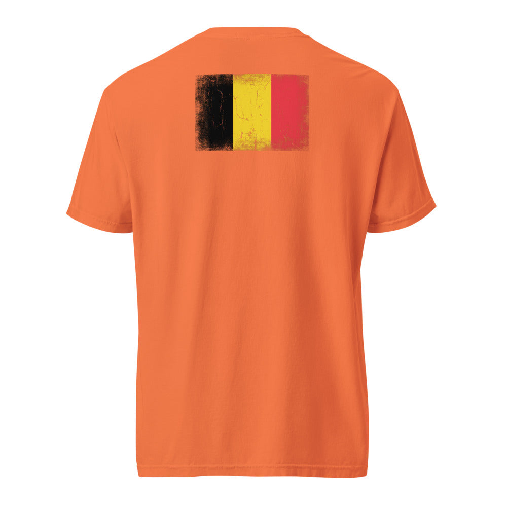 Belgium Flag Tee — Back — Burnt Orange