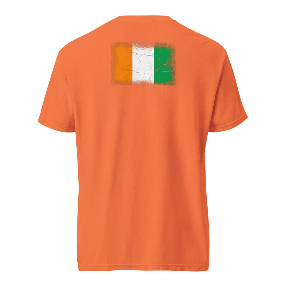 Côte d'Ivoire Flag Tee — Back — Burnt Orange