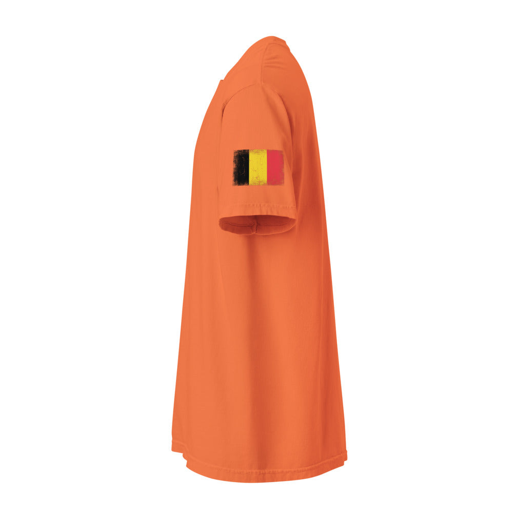 Belgium Flag Tee — Sleeve — Burnt Orange