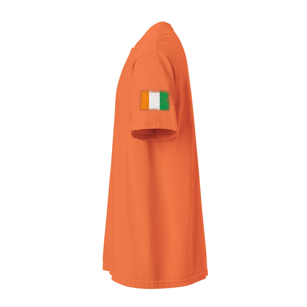 Côte d'Ivoire Flag Tee — Sleeve — Burnt Orange