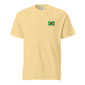 Brasil Flag Tee | Front | Unisex | Heavyweight Cotton