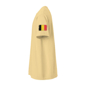 Belgium Flag Tee | Sleeve Badge | Unisex | Heavyweight Cotton