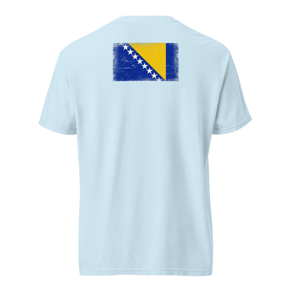 Bosnia and Herzegovina Flag Tee — Back — Chambray